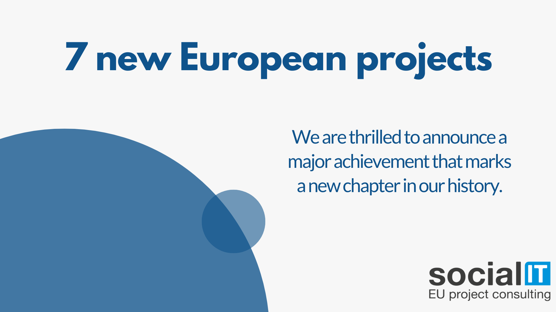 7 new European projects